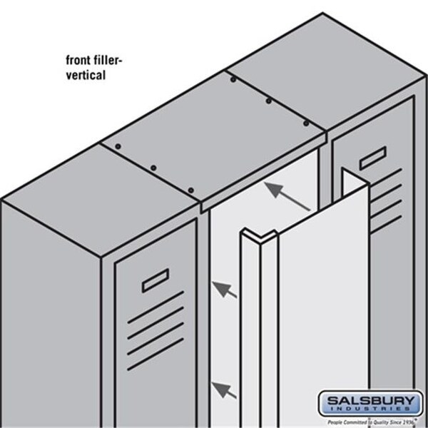 Salsbury Industries Salsbury 77865GY Front Filler Vertical - 15 Inch Wide - For 6 Feet High Metal Locker - Gray 77865GY - main